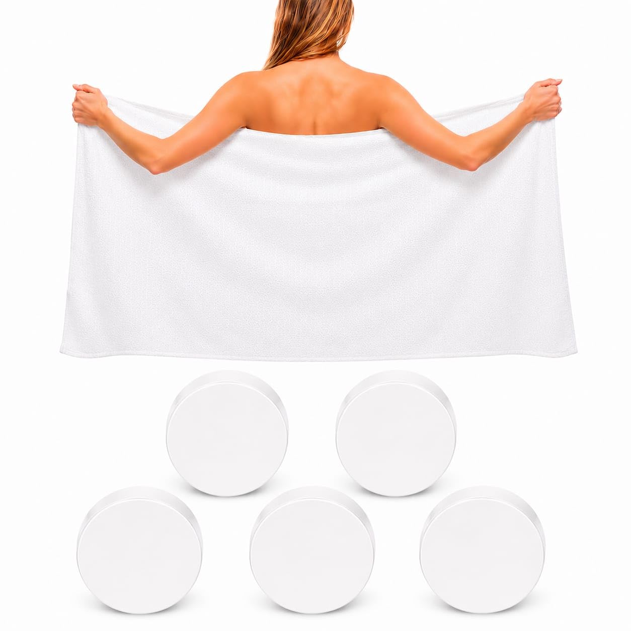 Compressed Bath Towels – Disposable Cotton Towels, Portable & Reusable, Thick Soft Travel Towel for Hiking, Camping, Beach, Gym & Travel (1)