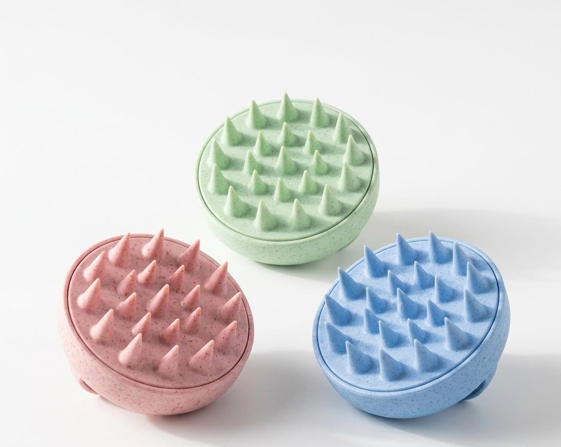 Advanced Silicone Scalp Massager for Hair Growth with Removable Handle | Soft Medical-Grade Bristles Shampoo Brush for Dandruff Removal, Oil Massage & Deep Scalp Exfoliation | Hair & Head Massager for Men & Women (Multicolour) Pack of 1