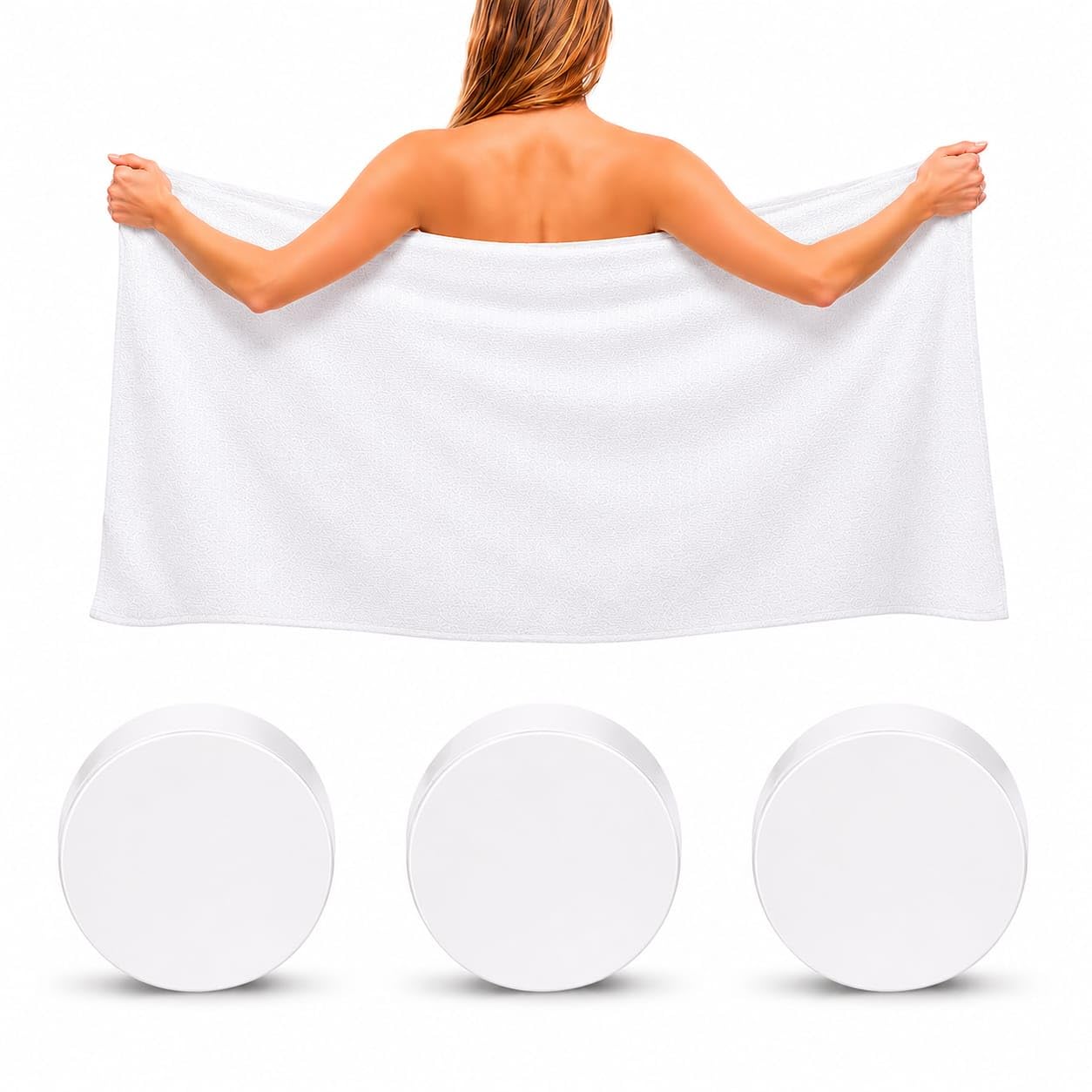 Compressed Bath Towels – Disposable Cotton Towels, Portable & Reusable, Thick Soft Travel Towel for Hiking, Camping, Beach, Gym & Travel (1)