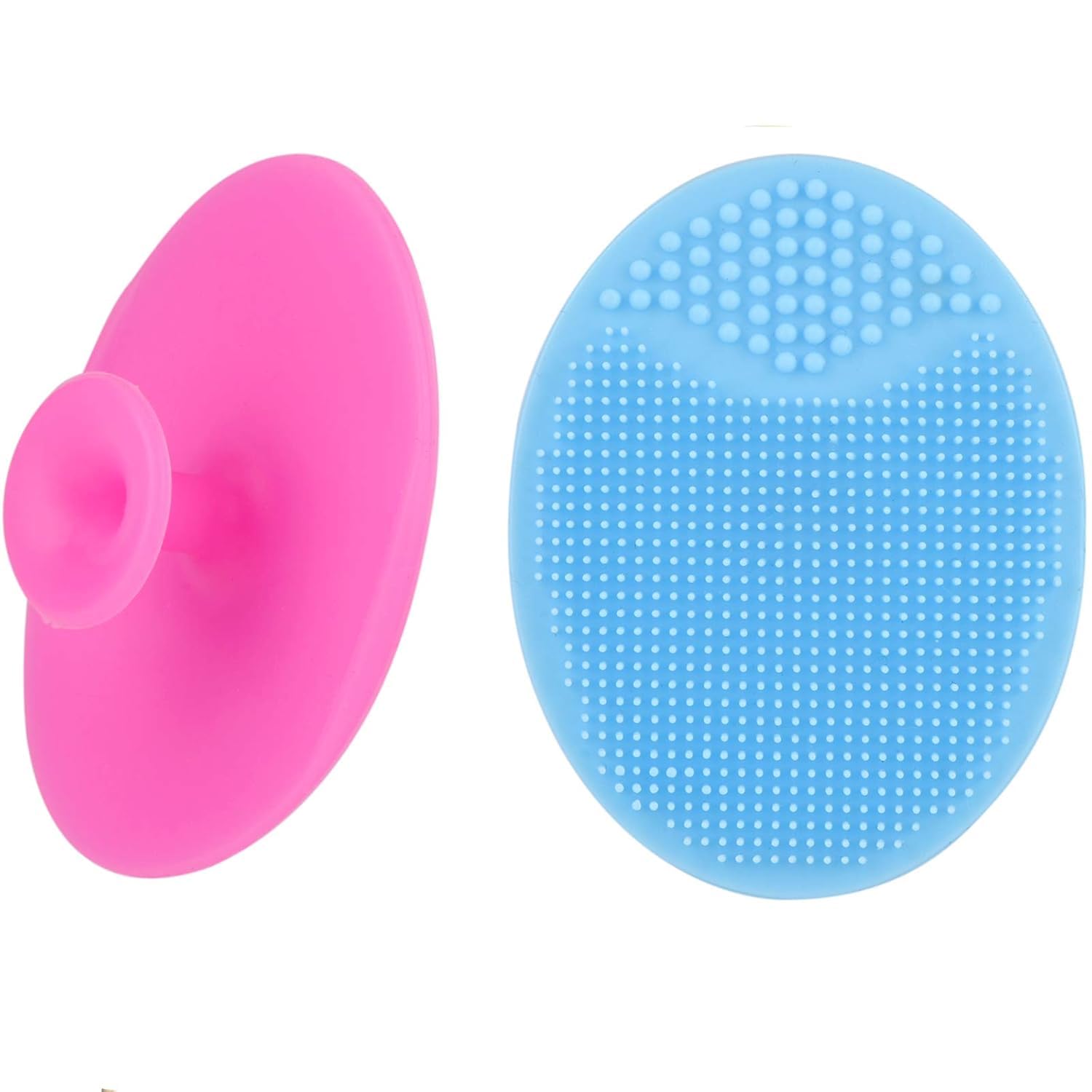 Soft Silicone Facial Cleansing Brush – Gentle Face Scrubber for Deep Pore Cleaning, Exfoliation, Blackhead & Acne Removal, Facial Massage for Sensitive, Dry & All Skin Types (Multcolour) (PACK OF 2)