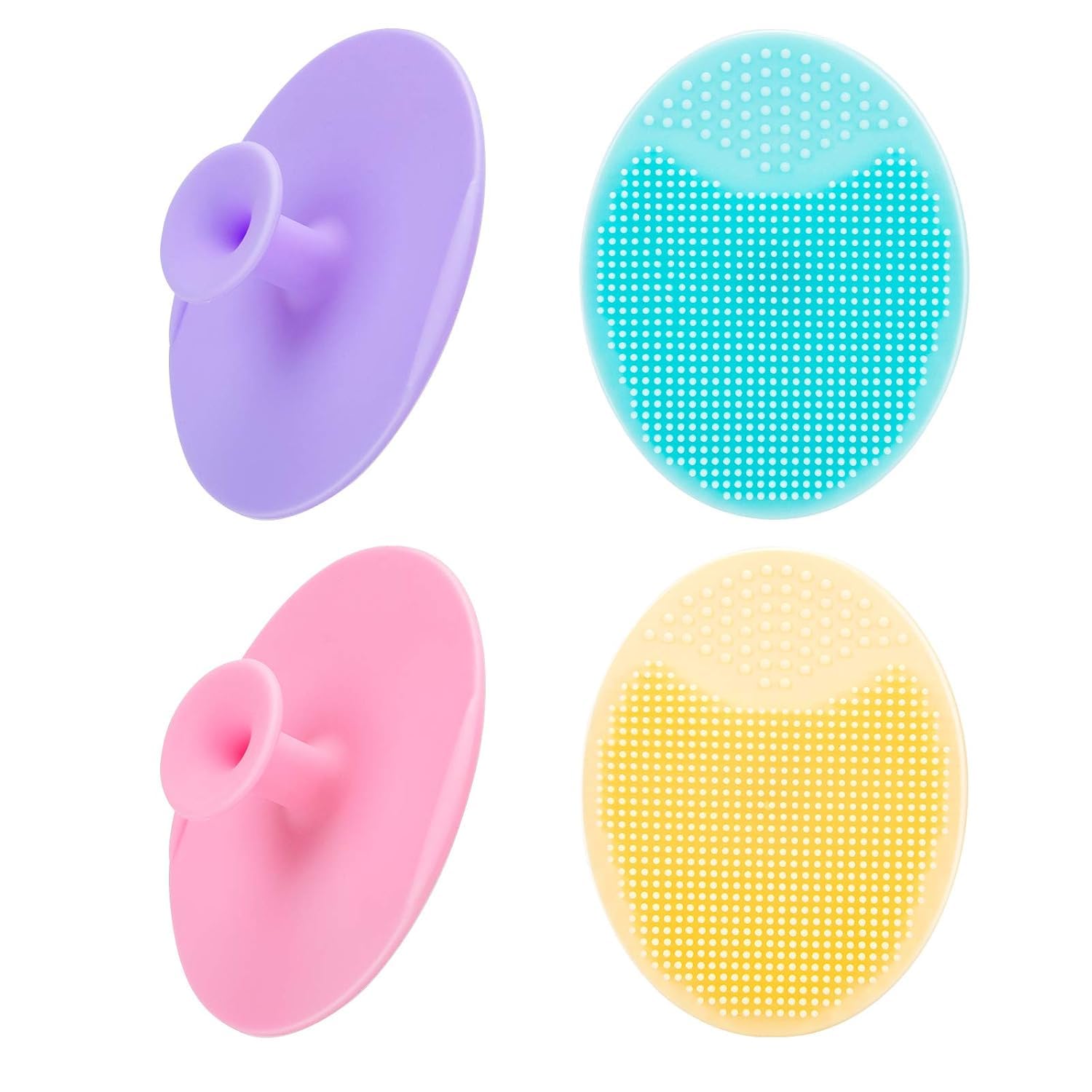 Soft Silicone Facial Cleansing Brush – Gentle Face Scrubber for Deep Pore Cleaning, Exfoliation, Blackhead & Acne Removal, Facial Massage for Sensitive, Dry & All Skin Types (Multcolour) (PACK OF 2)