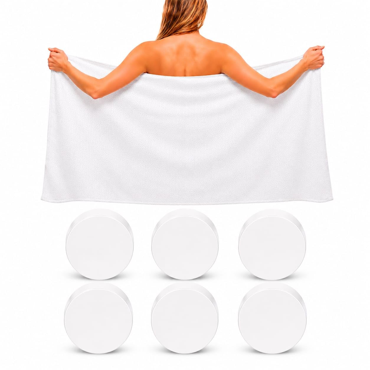 Compressed Bath Towels – Disposable Cotton Towels, Portable & Reusable, Thick Soft Travel Towel for Hiking, Camping, Beach, Gym & Travel (1)