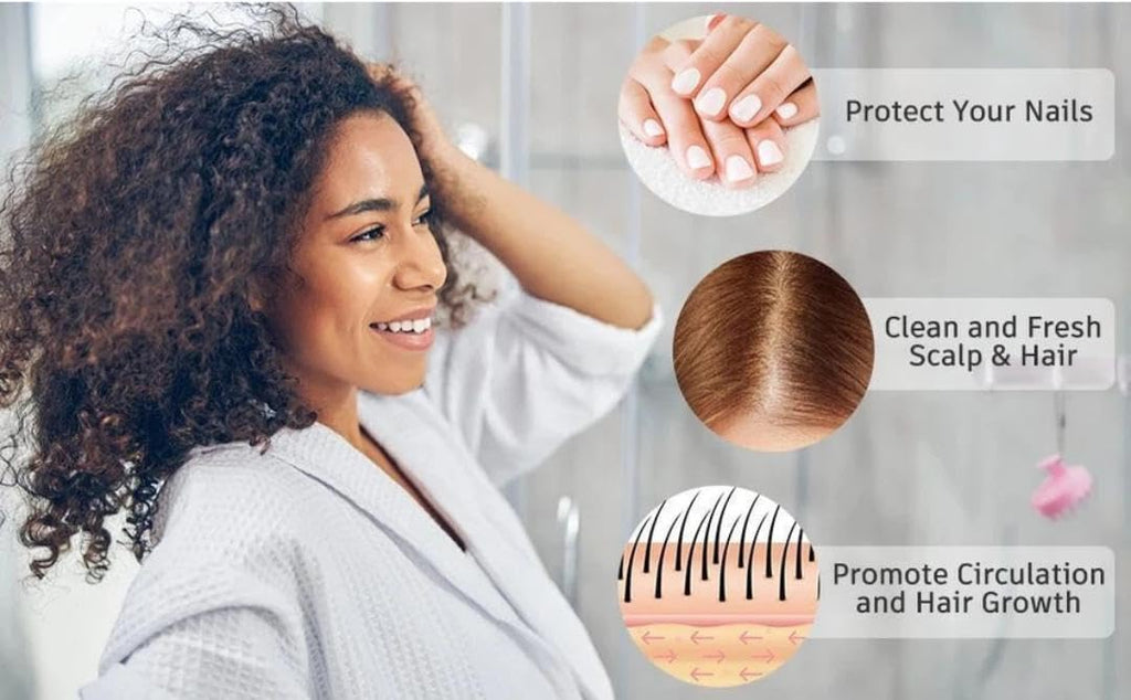 Advanced Silicone Scalp Massager for Hair Growth with Removable Handle | Soft Medical-Grade Bristles Shampoo Brush for Dandruff Removal, Oil Massage & Deep Scalp Exfoliation | Hair & Head Massager for Men & Women (Multicolour) Pack of 1