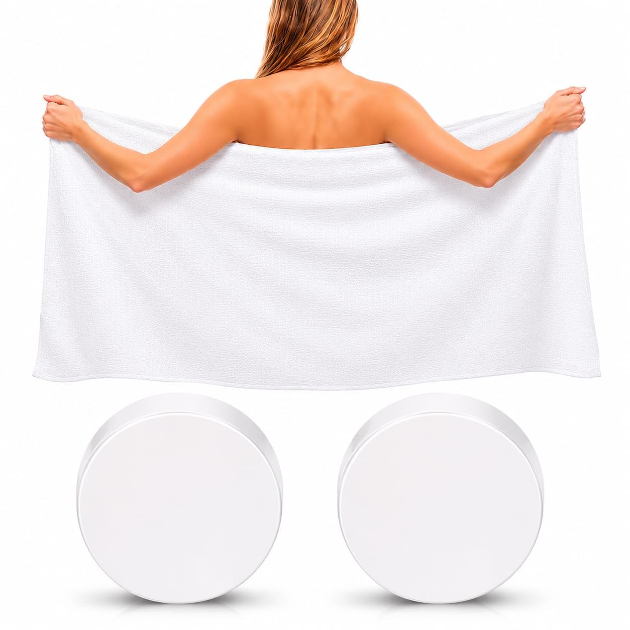 Compressed Bath Towels – Disposable Cotton Towels, Portable & Reusable, Thick Soft Travel Towel for Hiking, Camping, Beach, Gym & Travel (1)