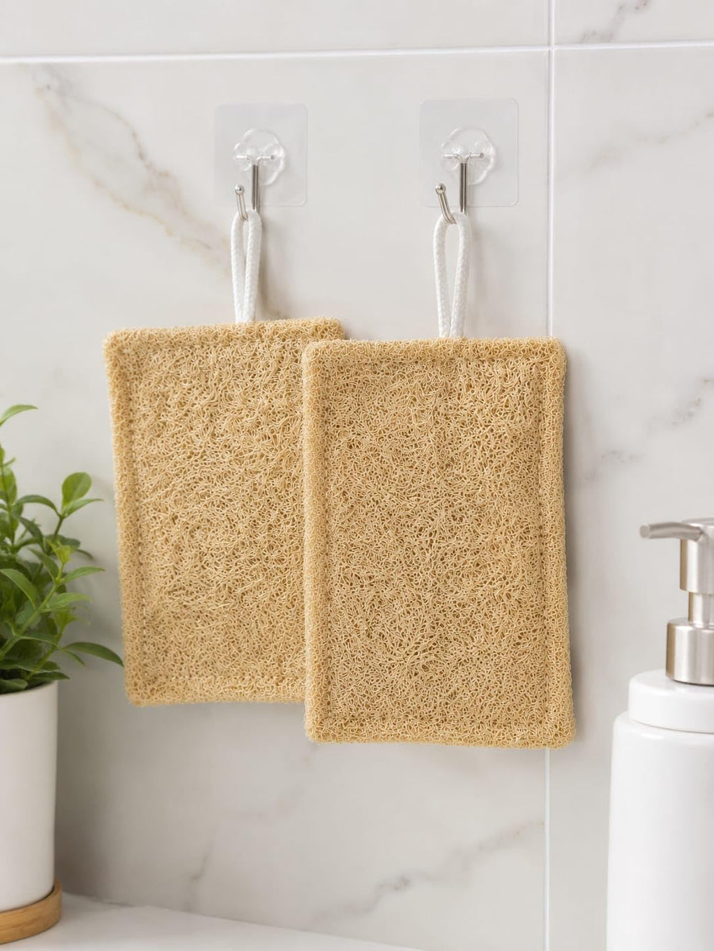 100% Natural Sun-Dried Loofah, Organic Exfoliating Bath Sponge & Body Scrubber for Men & Women, Deep Cleansing Luffa for Shower, Skincare & Body Care, Eco-Friendly & Biodegradable (Pack of 2) (CIRCLE)