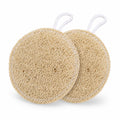100% Natural Sun-Dried Loofah, Organic Exfoliating Bath Sponge & Body Scrubber for Men & Women, Deep Cleansing Luffa for Shower, Skincare & Body Care, Eco-Friendly & Biodegradable (Pack of 2) (CIRCLE)