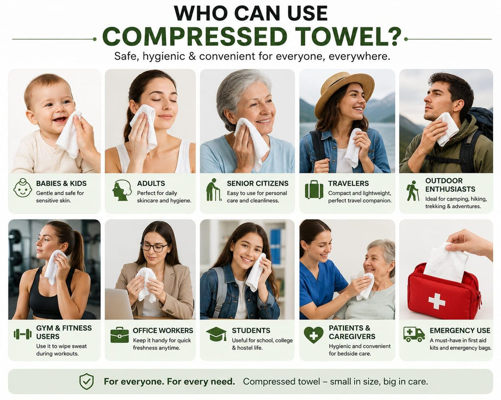 Compressed Bath Towels – Disposable Cotton Towels, Portable & Reusable, Thick Soft Travel Towel for Hiking, Camping, Beach, Gym & Travel (1)