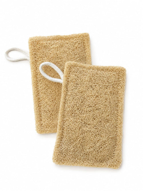 100% Natural Sun-Dried Loofah, Organic Exfoliating Bath Sponge & Body Scrubber for Men & Women, Deep Cleansing Luffa for Shower, Skincare & Body Care, Eco-Friendly & Biodegradable (Pack of 2) (CIRCLE)