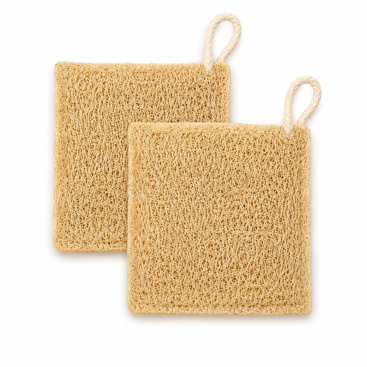 100% Natural Sun-Dried Loofah, Organic Exfoliating Bath Sponge & Body Scrubber for Men & Women, Deep Cleansing Luffa for Shower, Skincare & Body Care, Eco-Friendly & Biodegradable (Pack of 2) (CIRCLE)