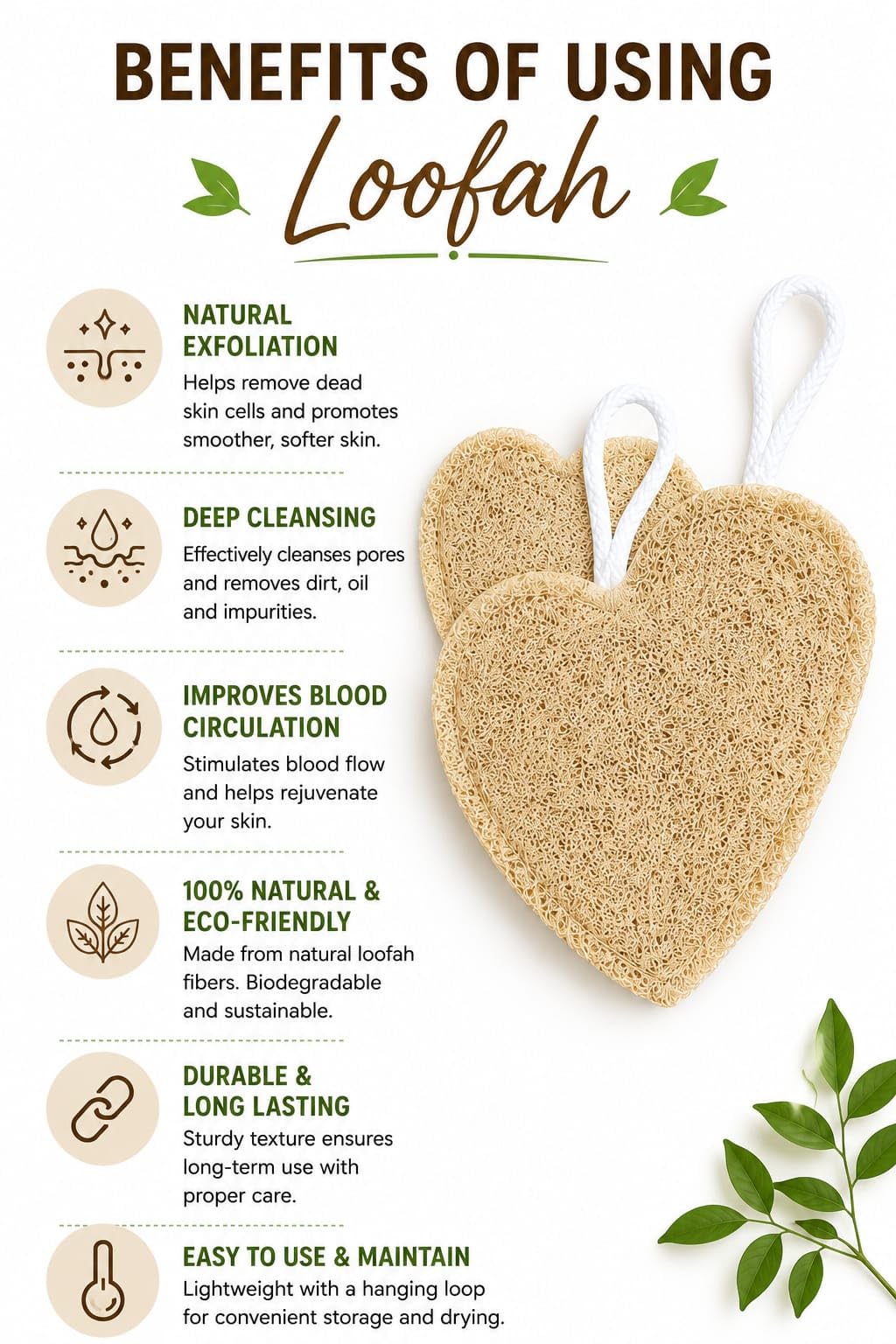 100% Natural Sun-Dried Loofah, Organic Exfoliating Bath Sponge & Body Scrubber for Men & Women, Deep Cleansing Luffa for Shower, Skincare & Body Care, Eco-Friendly & Biodegradable (Pack of 2) (CIRCLE)